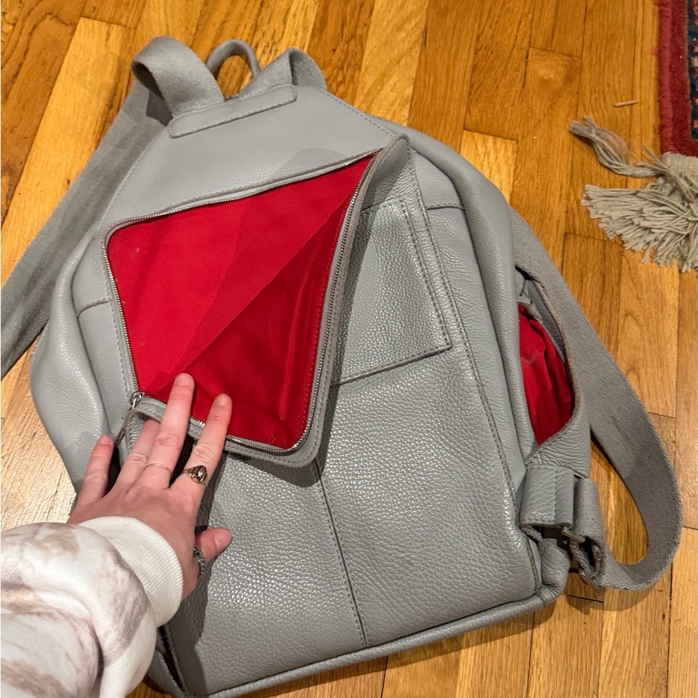 Hammitt Light Gray Leather Backpack - Picture 5 of 13